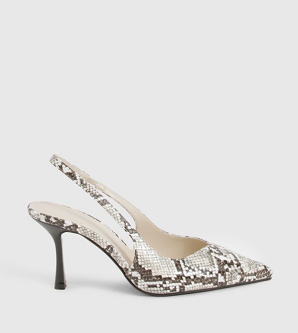 Snakeskin Slingback Stiletto Pumps