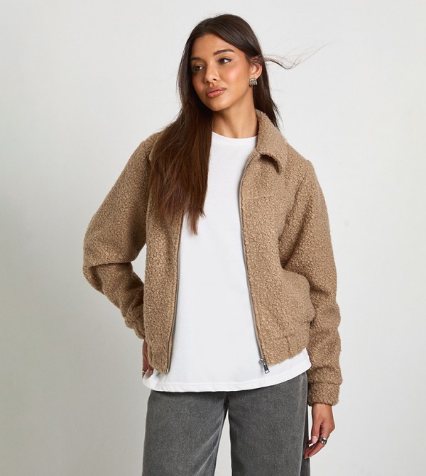 Boucle Wool Look Trucker Jacket