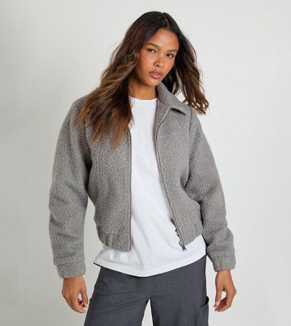 Boucle Wool Look Trucker Jacket