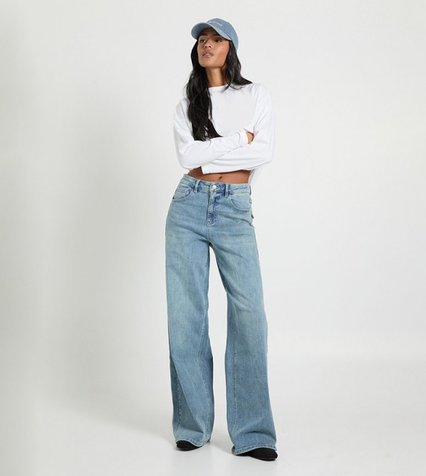 Tall Mid Waist Wide Leg Jeans