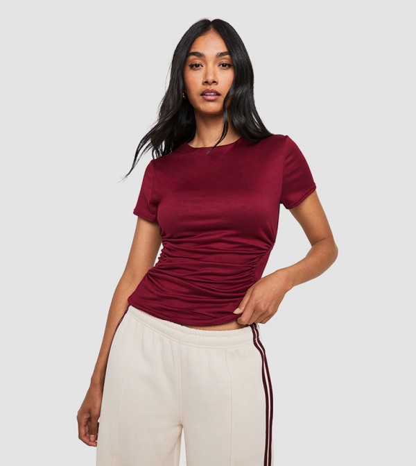 Ruched Super Soft Short Sleeves Top