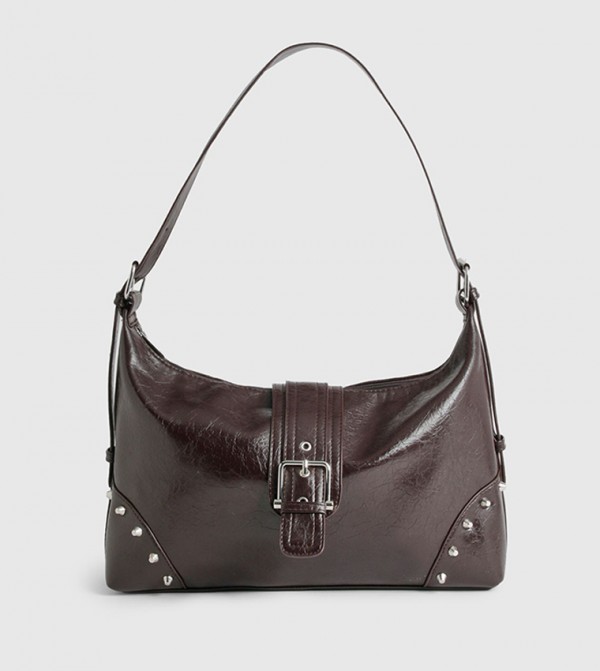 Studded Buckle Detail Tote Bag
