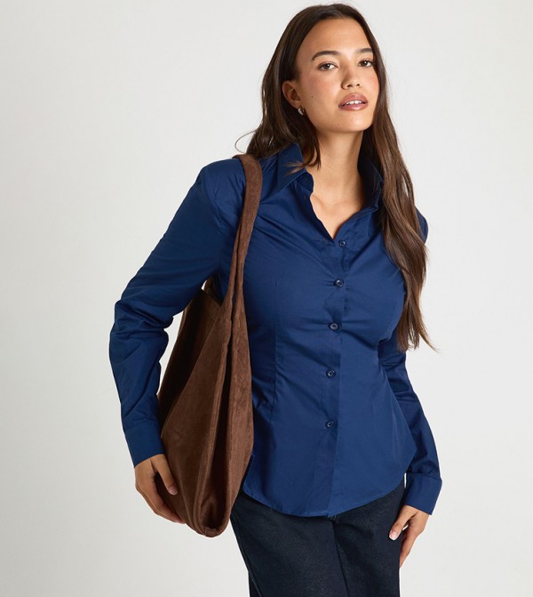 Cinched Cotton Poplin Shirt