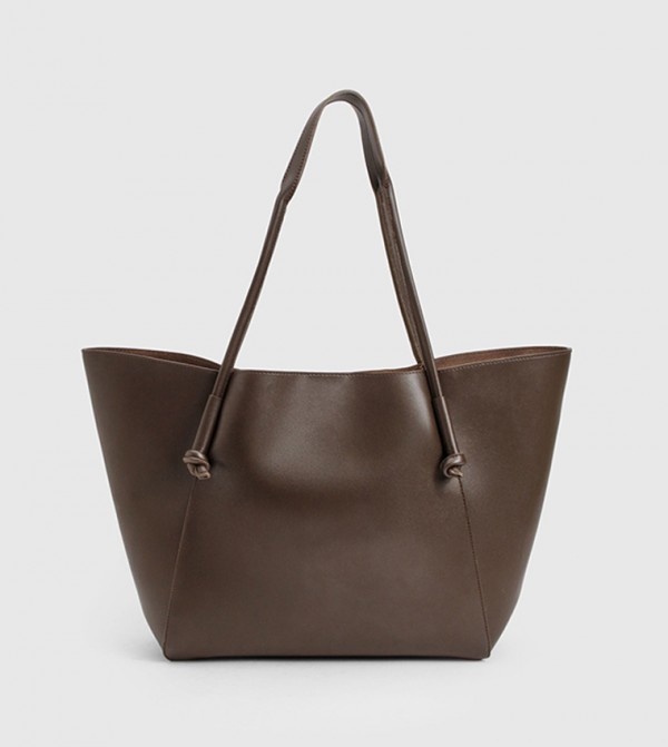 Solid Structured Tote Bag