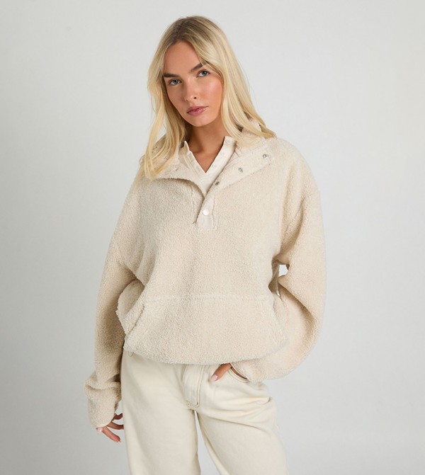 Funnel Neck Borg Sweatshirt