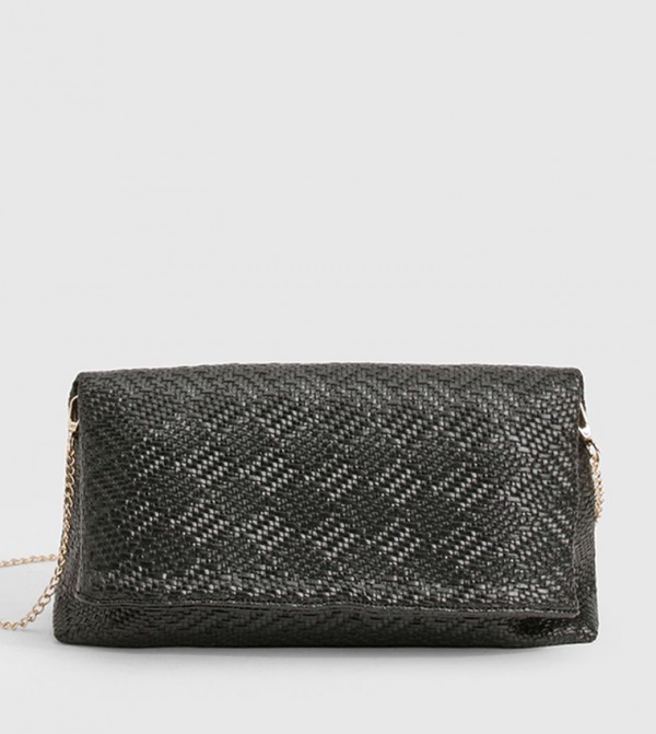 Textured Fold Over Clutch Bag