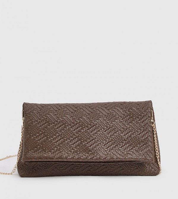Textured Fold Over Clutch Bag