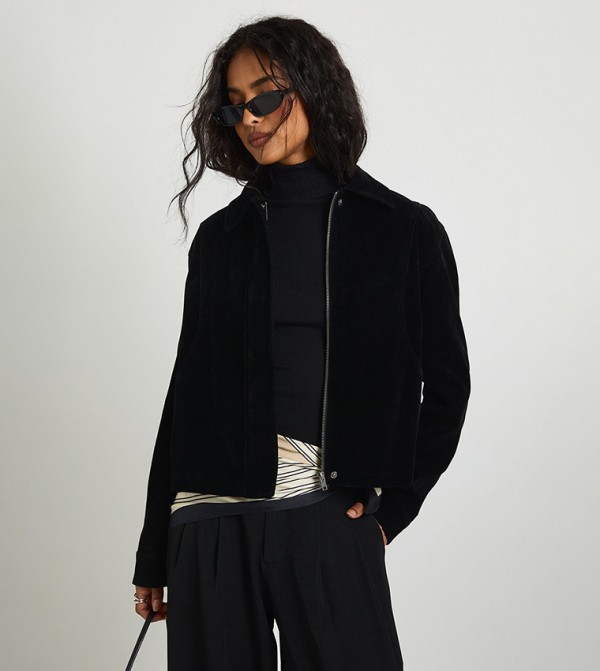 Faux Suede Long Sleeves Jacket