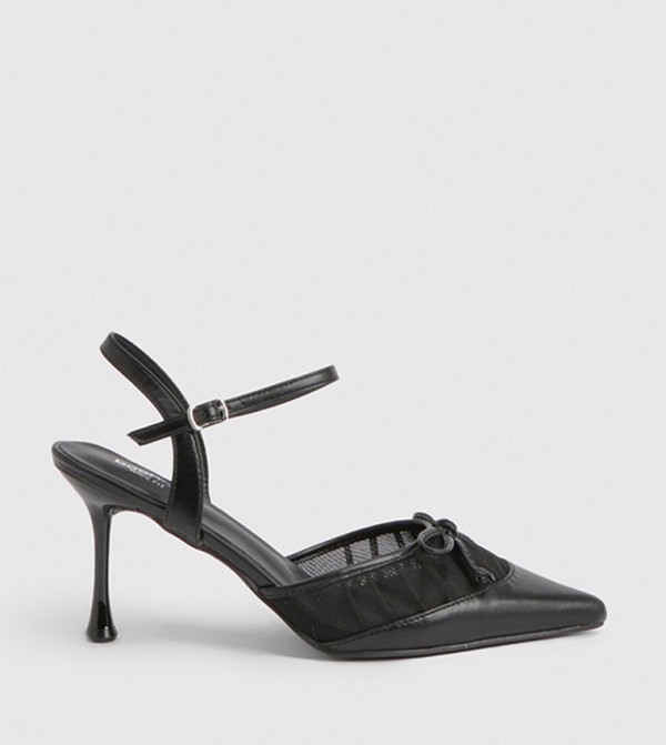 Wide Fit Lace 2 Part Slingback Pumps