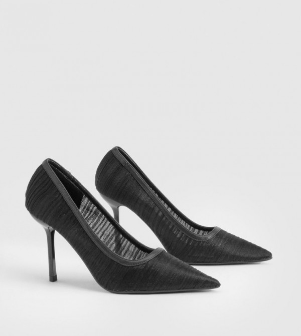 Mesh Pleated Stiletto Pumps
