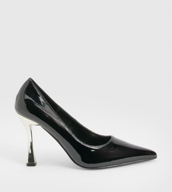 Wide Fit Patent Stiletto Heel Pumps