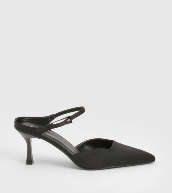 Buckle Detail Neoprene Heel Pumps