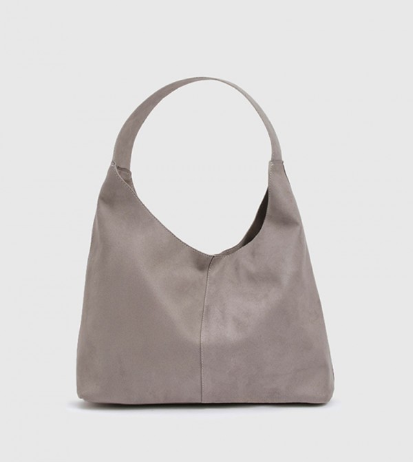 Faux Suede Slouchy Tote Bag