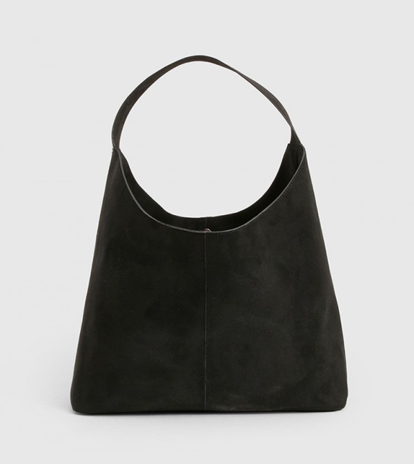 Faux Suede Slouchy Shoulder Bag