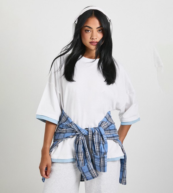 تيشيرت اوفرسايز برقبة مستديرة