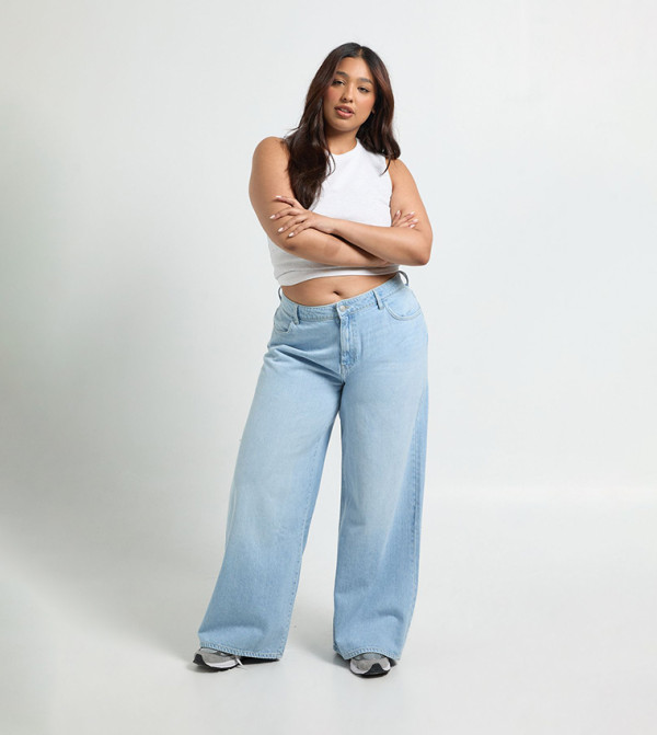 Curve Mid Waist Boyfriend Fit Jeans