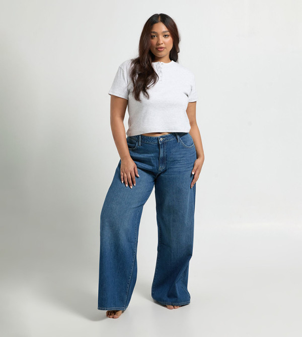 Curve Mid Waist Boyfriend Fit Jeans
