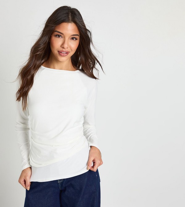 توب كم طويل ناعم جداً بكشكشة