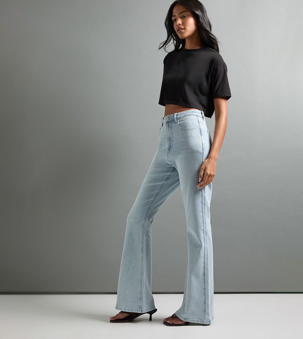 Tall High Faded Waist Flared Jeans