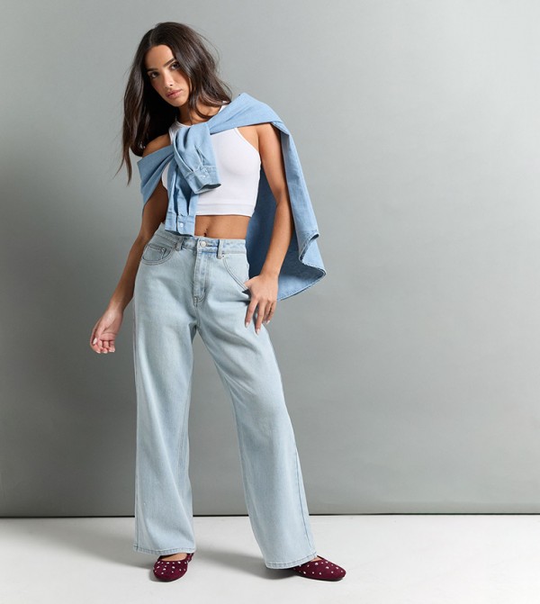 Petite High Waist Straight Fit Jeans