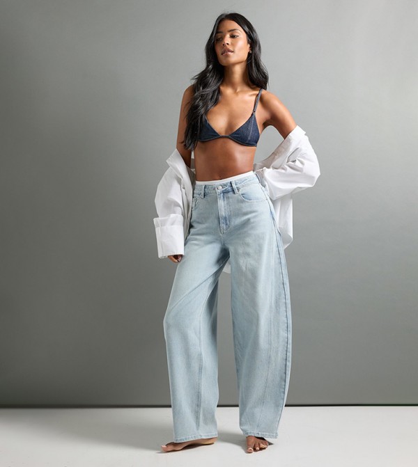 The Tall Mid Waist Barrel Jeans