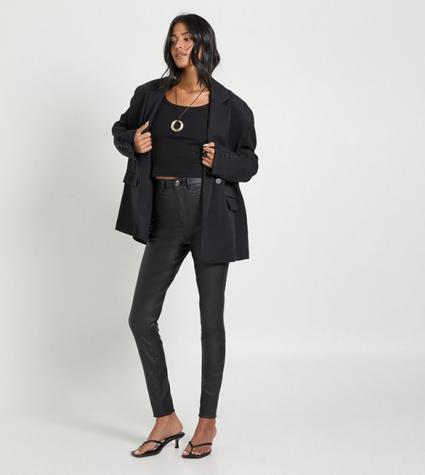 جينز ضيق بخصر عالي للمقاسات الطويلة