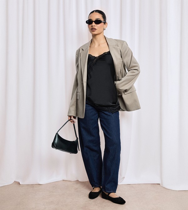 Mid Waist Barrel Fit Jeans