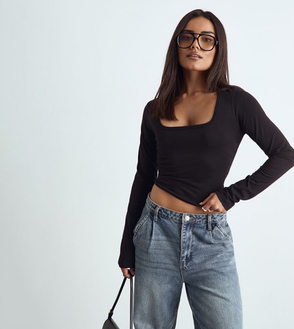 Long Sleeves Crop Top