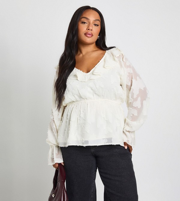 Curve Ruffle Burnout Top
