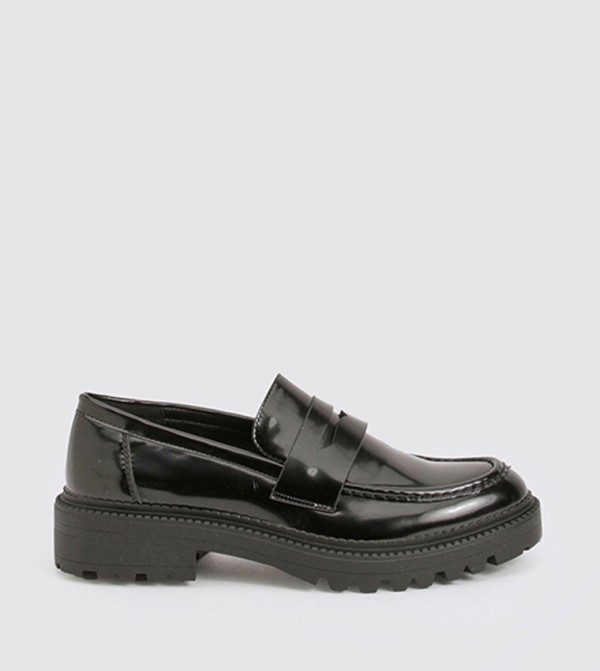 Patent Chunky Slip-On Loafers