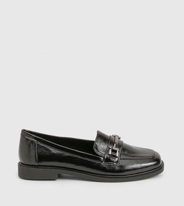 Wide Fit Hardware Detail Loafers