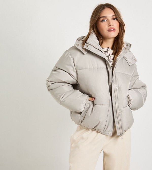 جاكيت بفر بسحاب وهودي 