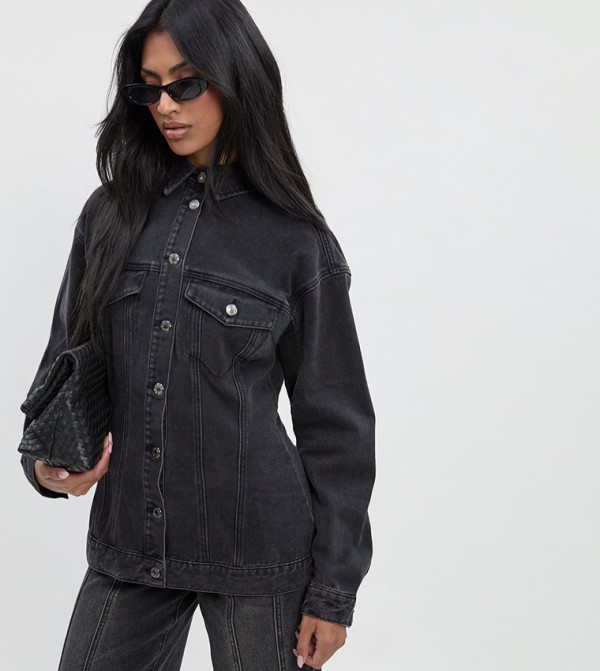 Cinched Waist Denim Jacket