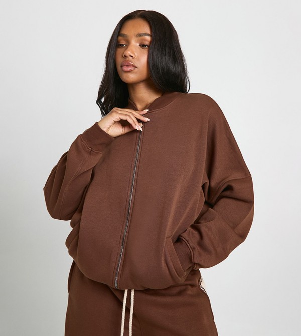 جاكيت بومبر بسحاب وكم طويل