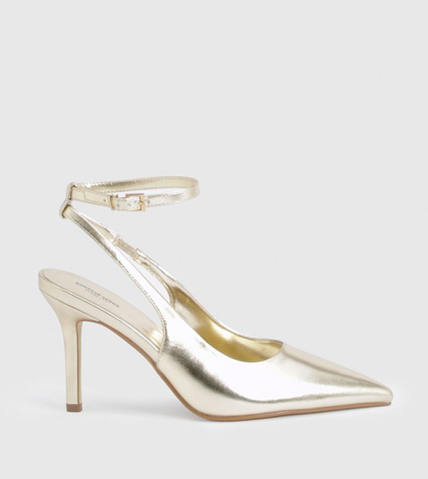 Wide Fit Ankle Strap Slingback Pumps