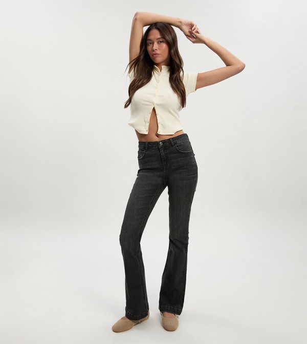 Mid Waist Y2K Bootcut Jeans