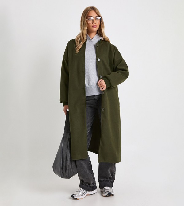 Wool Look Maxi Long Jacket