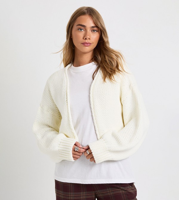 Chunky Knit Long Sleeves Cardigan
