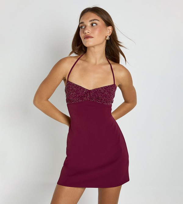 فستان ميني بفتحة