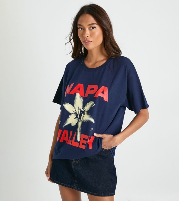 Printed Crew Neck Oversized T-Shirt