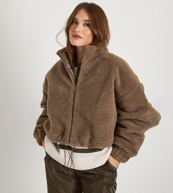 Teddy Zip Bomber Jacket