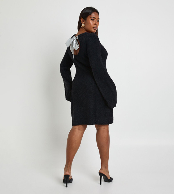 فستان ميني محبوك ناعم جداً للمقاسات الكبيرة 