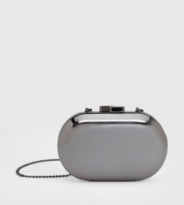 Metal Oval Clutch Bag