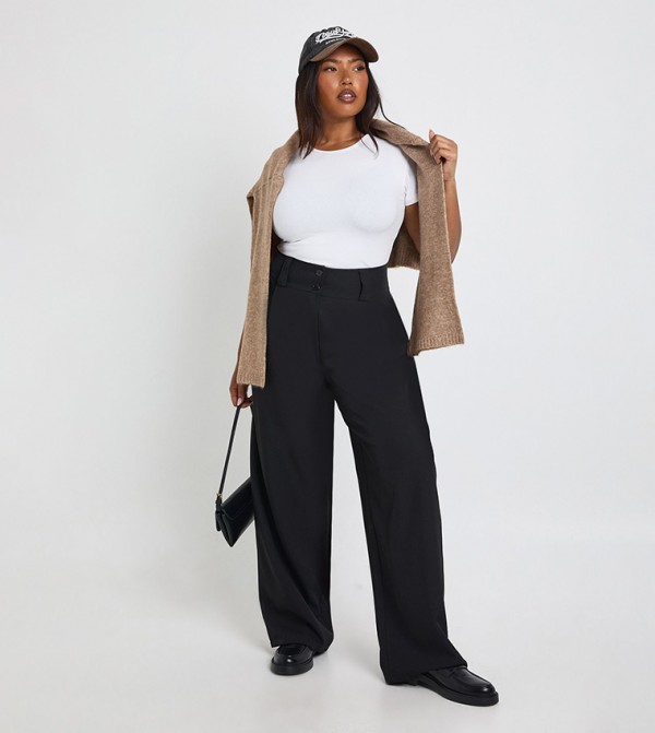 بنطال منسوج للمقاسات الكبيرة 