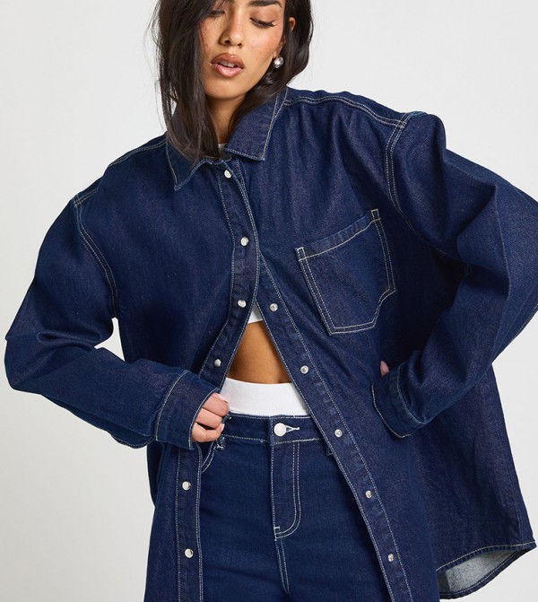 Washed Oversized Denim Shirt