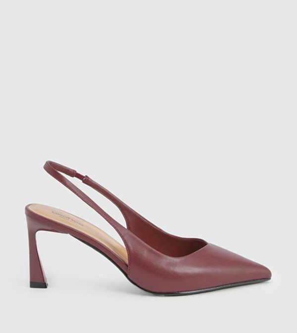 Wide Fit Slingback Flared Heel Pumps