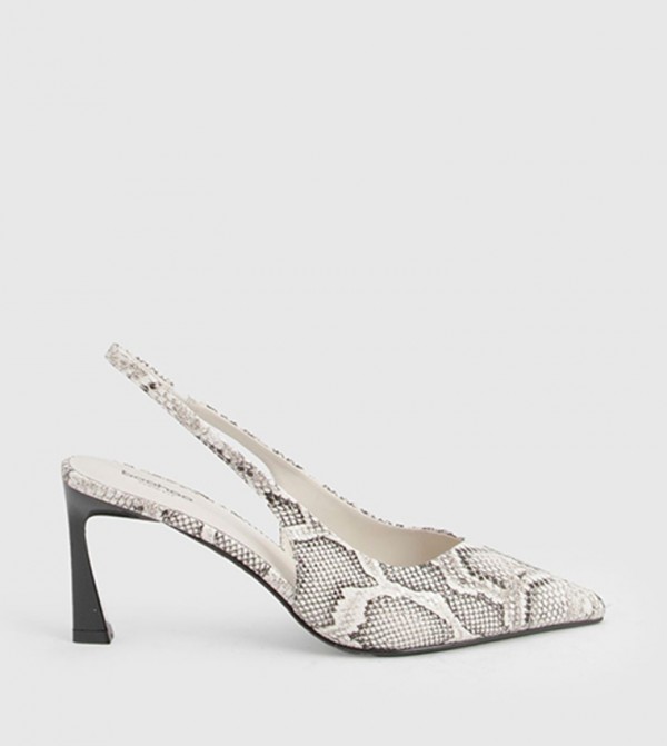 Wide Fit Slingback Flared Heel Pumps