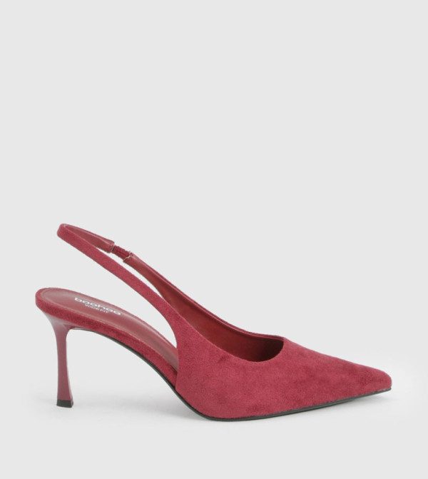 Wide Fit Faux Suede Slingback Pumps