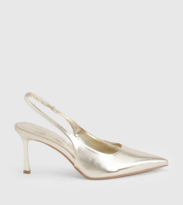 Wide Fit Pointed Toe Slingback Pumps