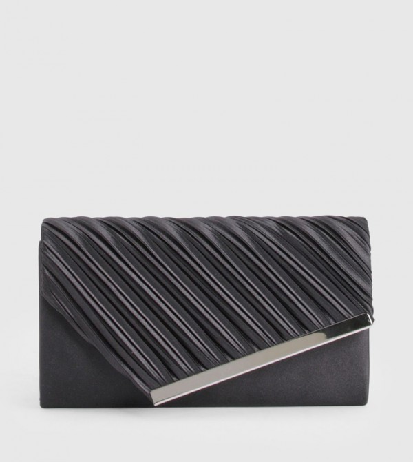 Satin Ruched Clutch Bag